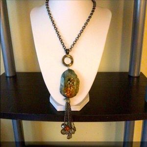 Vintage. Big Agate Pendant/ Necklace.